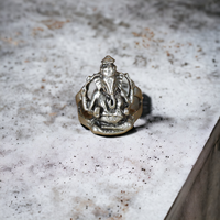 Buda Fil Gümüş Kaplama Yüzük